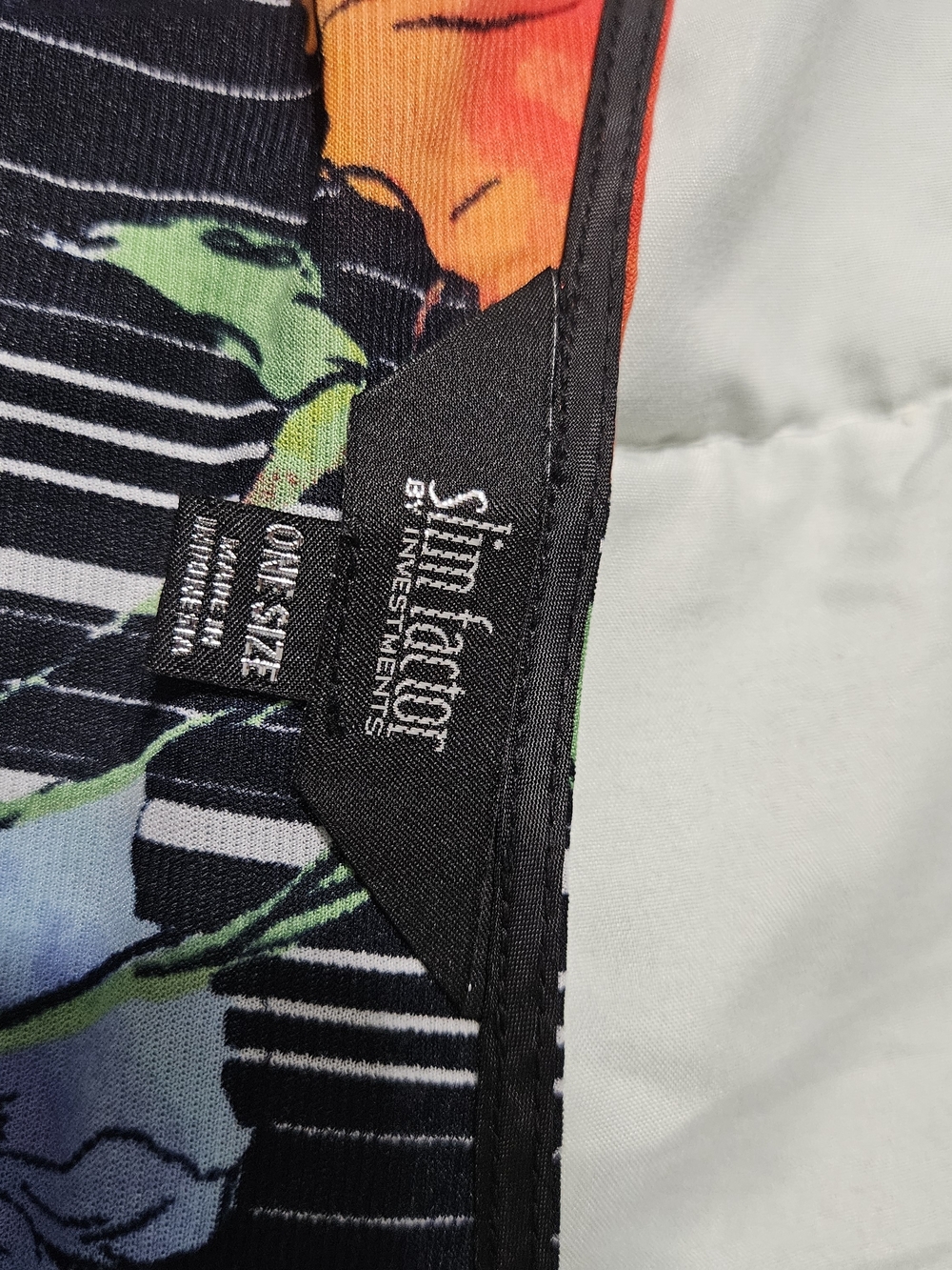 Investments Black Floral Stripe Top with Orange and Green Accents - Picture 6 of 6